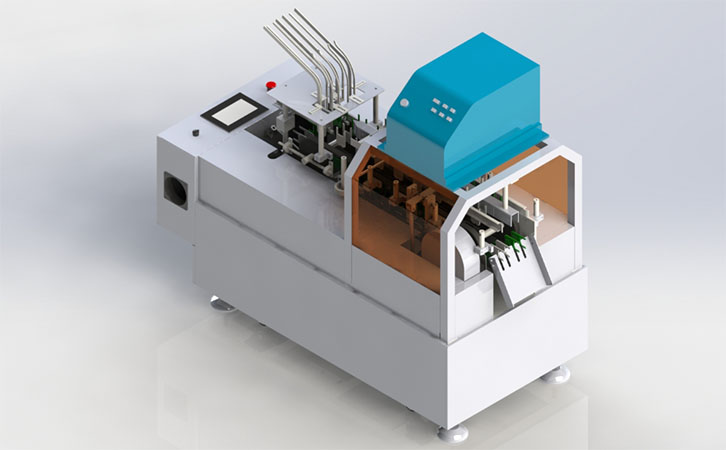 小紙盒連續(xù)折盒粘膠機(jī)三維模型圖